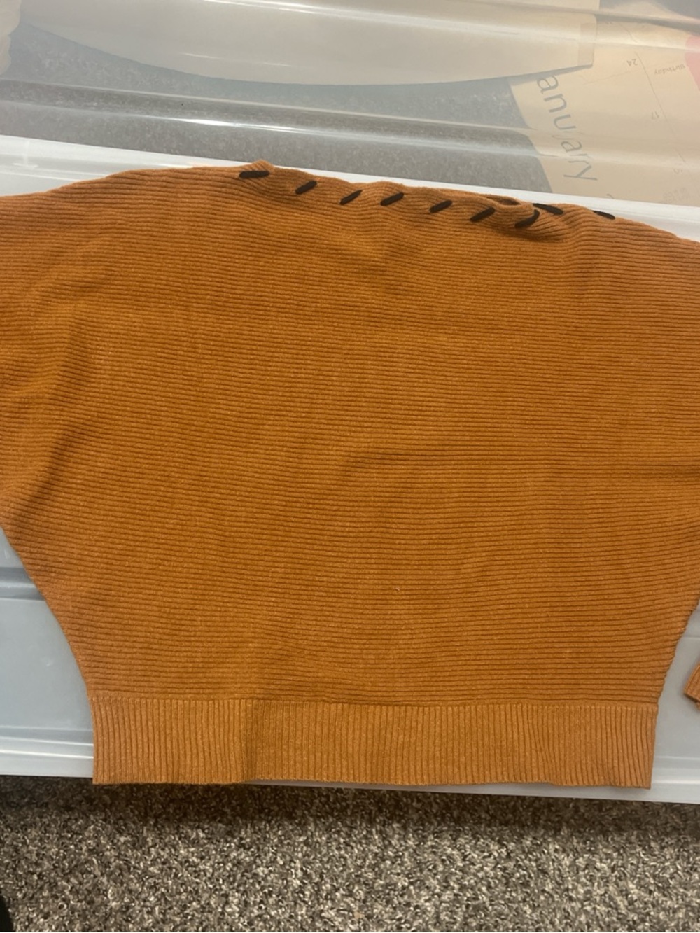 Rust Brown Ribbed Knit Top - Picture 2 of 3